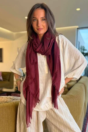 Classic Portobello Scarf Burgundy